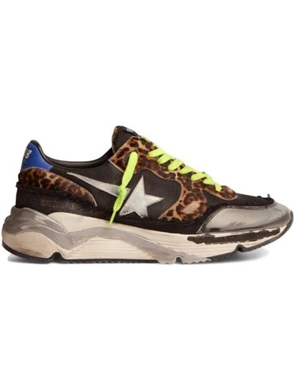 Golden Goose Running LTD Women’s Sneakers w/Leopard Print Pony Skin & Silver